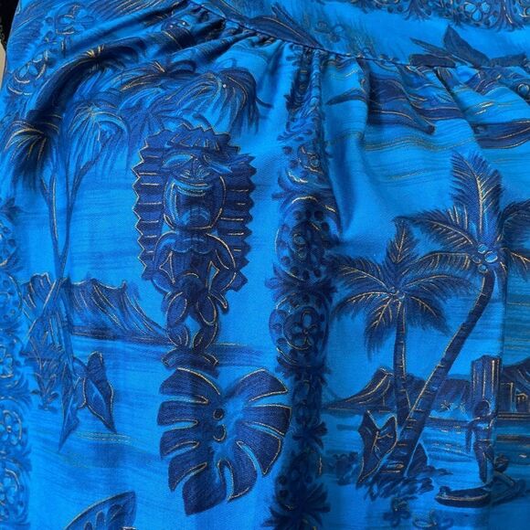 Vintage 60s/70s Hawaiian Block Print Beach Dress - Picture 9 of 10